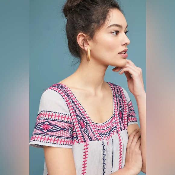 Maeve Pink and White Mini Dress - Picture 4 of 10